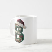 Christmas Knit Sweater Letter B Santa Hat Kaffeetasse (Vorderseite Links)