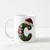 Christmas Knit Sweater Letter C Santa Hat Kaffeetasse (Links)