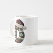 Christmas Knit Sweater Letter D Santa Hat Kaffeetasse (Vorderseite Links)