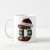 Christmas Knit Sweater Letter D Santa Hat Kaffeetasse (Links)