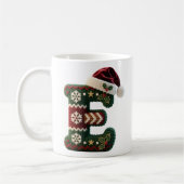 Christmas Knit Sweater Letter E Santa Hat Kaffeetasse (Links)