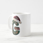 Christmas Knit Sweater Letter G Santa Hat Kaffeetasse (Vorderseite Links)