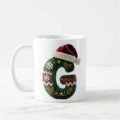 Christmas Knit Sweater Letter G Santa Hat Kaffeetasse (Links)