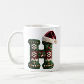 Christmas Knit Sweater Letter H Santa Hat Kaffeetasse (Links)