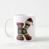Christmas Knit Sweater Letter K Santa Hat Kaffeetasse (Links)