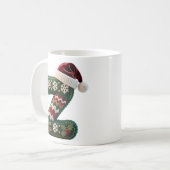 Christmas Knit Sweater Letter Z Santa Hat Kaffeetasse (Vorderseite Links)
