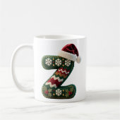 Christmas Knit Sweater Letter Z Santa Hat Kaffeetasse (Links)