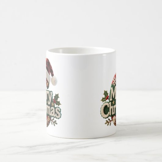 Christmas Knit Sweater Merry Christmas Santa Hat Kaffeetasse (Mittel)