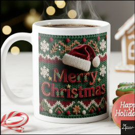 Christmas Knit Sweater Merry Christmas Santa Hat Kaffeetasse