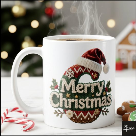 Christmas Knit Sweater Merry Christmas Santa Hat Kaffeetasse