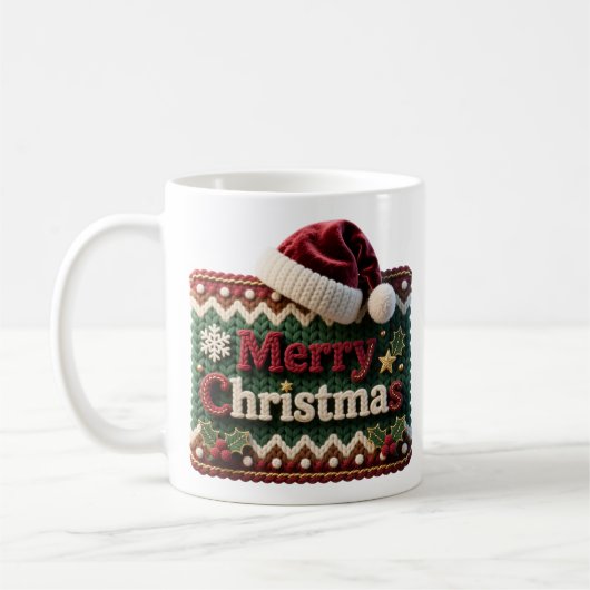Christmas Knit Sweater Merry Christmas Santa Hat Kaffeetasse (Links)