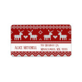 Christmas Knitted Sweater Return Address Labels Adressaufkleber (Vorne)