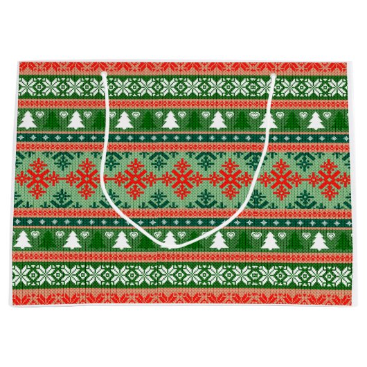 Christmas Knitting Pattern Große Geschenktüte (Vorderseite)