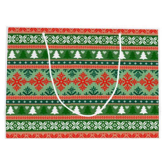 Christmas Knitting Pattern Große Geschenktüte (Rückseite)