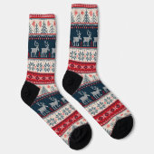 Christmas Knitting Pattern Reindeer Socken (Rechts)