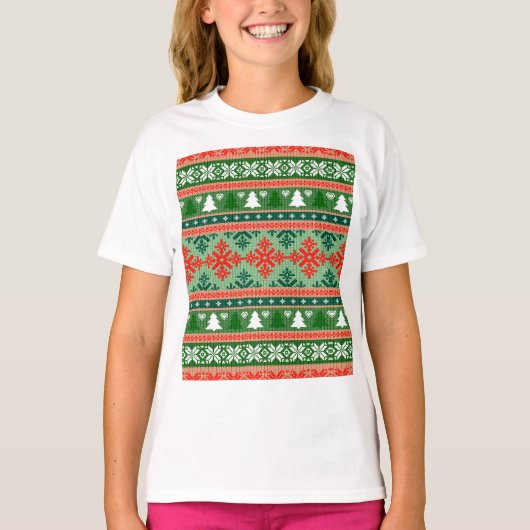Christmas Knitting Pattern T-Shirt (Vorderseite)