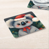 Christmas Koala 1 Rechteckiger Pappuntersetzer (angewinkelt)