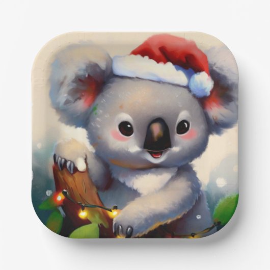 Christmas Koala 2 Pappteller (Vorderseite)
