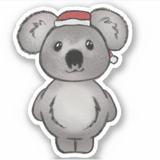 Christmas Koala Aufkleber (Vorderseite)