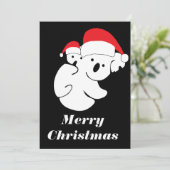 Christmas Koala Bears Feiertagskarte (Stehend Vorderseite)