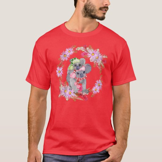Christmas Koala Botanicals T-Shirt (Vorderseite)