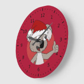 Christmas koala Cartoon Wall Clock Große Wanduhr (Winkel)