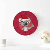 Christmas koala Cartoon Wall Clock Große Wanduhr (Zuhause)