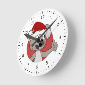Christmas koala Cartoon Wall Clock Runde Wanduhr (Winkel)
