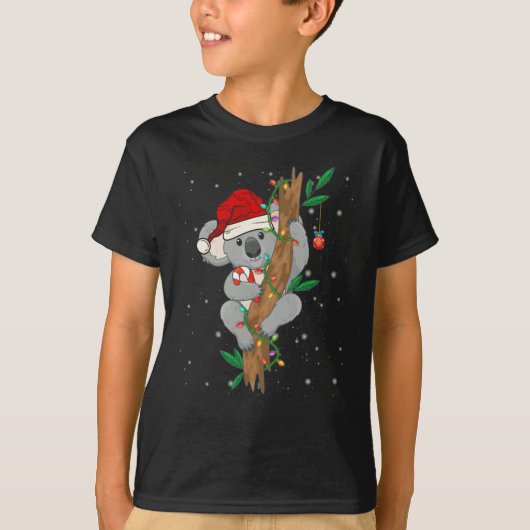 Christmas Koala Santa Sleigh Teacher T-Shirt (Vorderseite)
