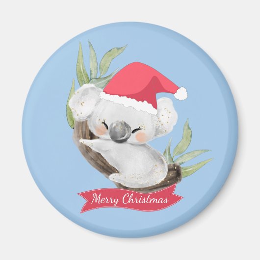 Christmas Koala Watercolor Magnet (Vorne)