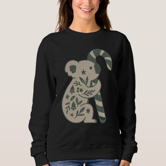 Christmas Koala with Candy Cane Sweatshirt (Vorderseite)