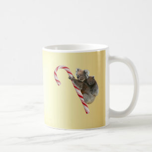 Christmas Koalas auf Candy Cane Kaffeetasse