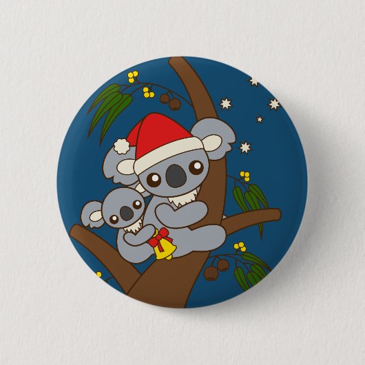 Christmas Koalas Button (Vorderseite)
