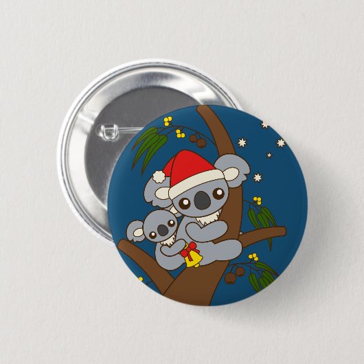 Christmas Koalas Button (Vorne & Hinten)