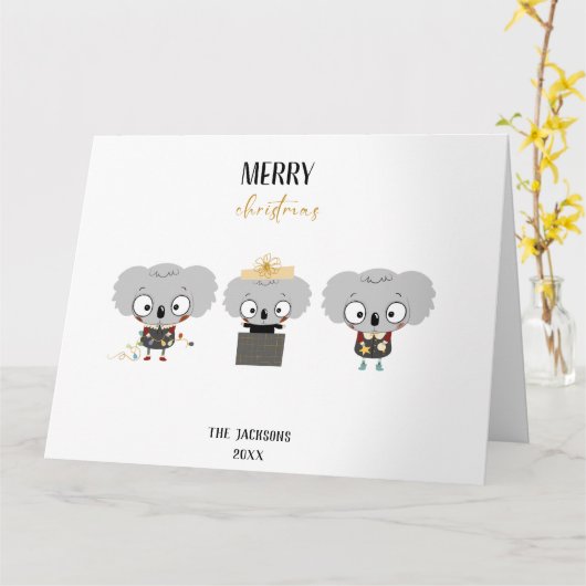 Christmas Koalas Karte (Gelbe Blume)