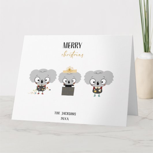 Christmas Koalas Karte (Vorderseite)