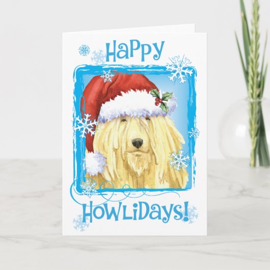 Christmas Komondor Feiertagskarte (Vorderseite)