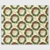 CHRISTMAS KROWN MIT HOLLY BERRIES, JOACE PEACE LIE GESCHENKPAPIER (Flach)