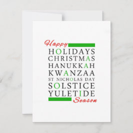 Christmas Kwanzaa Hanukkah Solstice Yuletide Feiertagskarte