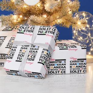 Christmas Kwanzaa Hanukkah Solstice Yuletide Geschenkpapier