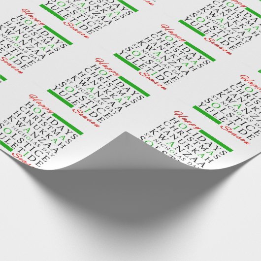 Christmas Kwanzaa Hanukkah Solstice Yuletide Geschenkpapier (Ecke)