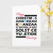 Christmas Kwanzaa Hanukkah Solstice Yuletide Karte (Gelbe Blume)