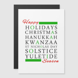 Christmas Kwanzaa Hanukkah Solstice Yuletide Magneteinladung