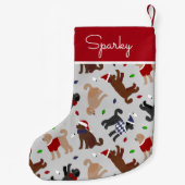Christmas Labradoodle Gray Kleiner Weihnachtsstrumpf (Rückseite)