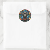 Christmas Labrador Dog Runder Aufkleber (Tasche)