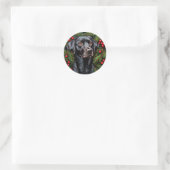 Christmas Labrador Dog Runder Aufkleber (Tasche)