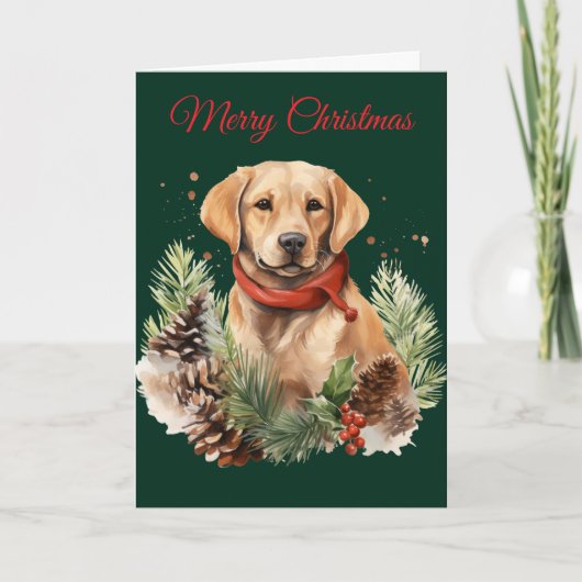 Christmas Labrador Feiertagskarte (Vorderseite)