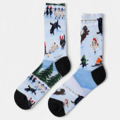 Christmas Labrador Ice Skaten Socken (Linkes Detail)