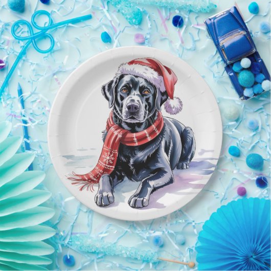 Christmas Labrador Paper Plate Pappteller (Party)