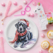 Christmas Labrador Paper Plate Pappteller (Party)